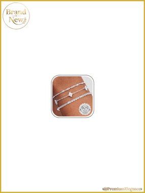 3 Pack Sterling Silver Bracelets Stackable Dainty CZ Waterproof